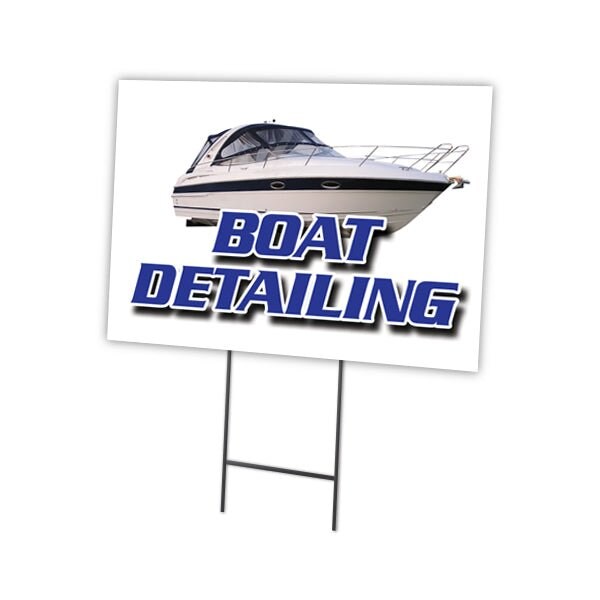 Signmission Boat Detailing Yard Sign & Stake outdoor plastic coroplast window, C-1824 Boat Detailing C-1824 Boat Detailing - main